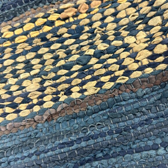 Vintage A.J. Leather Vest Womens Size Medium Woven Leather Rayon Lined Boho FLAW - Picture 8 of 12